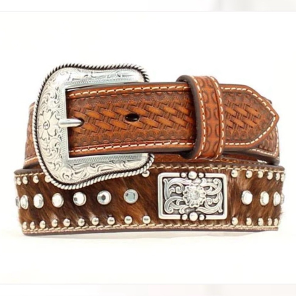 Nocona Boy's Calf Hair Rhinestone Belt